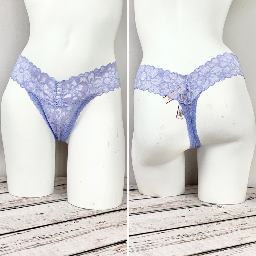 NWT Victoria’s Secret Lace Thong Lace-Up Corset Panties Fairy Balletcore Vs Sexy